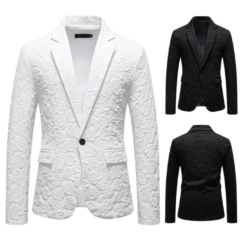 Herren nan strukturiertes Business-Sakko mit floraler Jacquardstruktur und Slim-Fit Echo Archiv