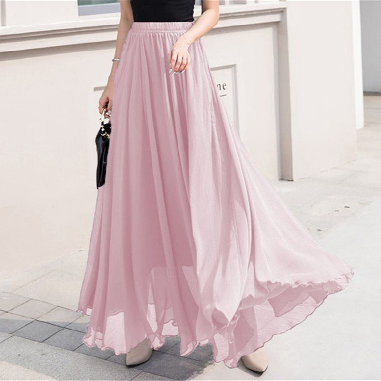 Damen nan Maxi-Chiffonrock mit elastischem Bund und fließender A-Linie Echo Archiv