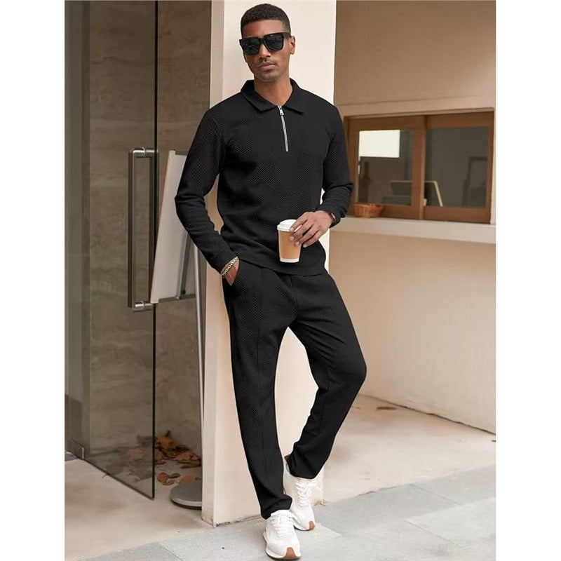 Herren lässiges Freizeit-Sweat-Set mit strukturiertem Obermaterial Echoarchiv