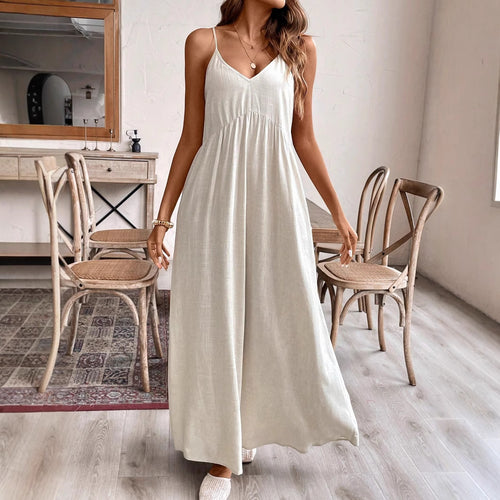 Damen Maxikleid mit Spaghetti-Trägern und lockerer Silhouette Echo Archiv