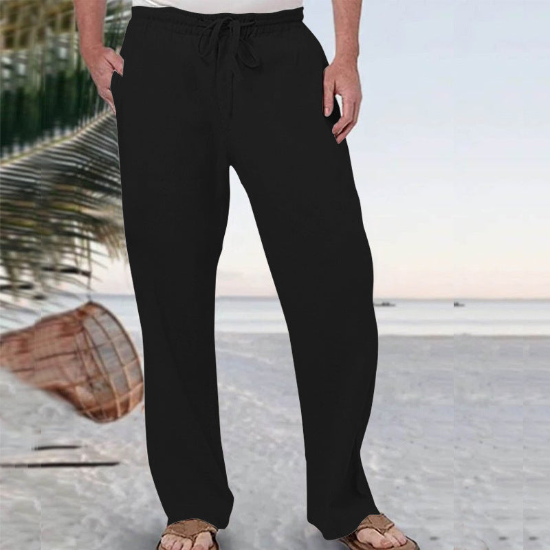 Herren nan weiche Loungehose aus Baumwolljersey mit elastischem Tunnelzugbund und seitlichen Eingrifftaschen Echo Archiv
