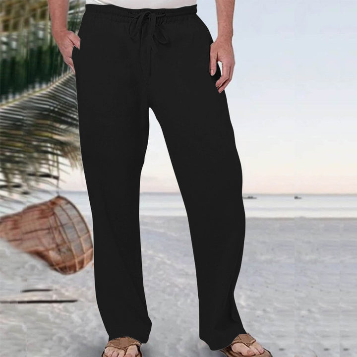 Herren nan weiche Loungehose aus Baumwolljersey mit elastischem Tunnelzugbund und seitlichen Eingrifftaschen Echo Archiv