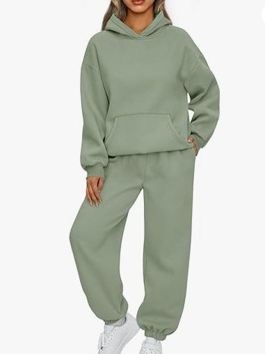 Damen gemütliches Oversize Hoodie und Jogginghose Set aus weicher Baumwollmischung – Auréline