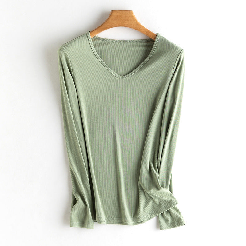 Damen Langarm-Feinrippshirt aus weichem Modal-Baumwollmix mit Rundhalsausschnitt Echo Archiv