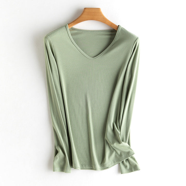 Damen Langarm-Feinrippshirt aus weichem Modal-Baumwollmix mit Rundhalsausschnitt Echo Archiv