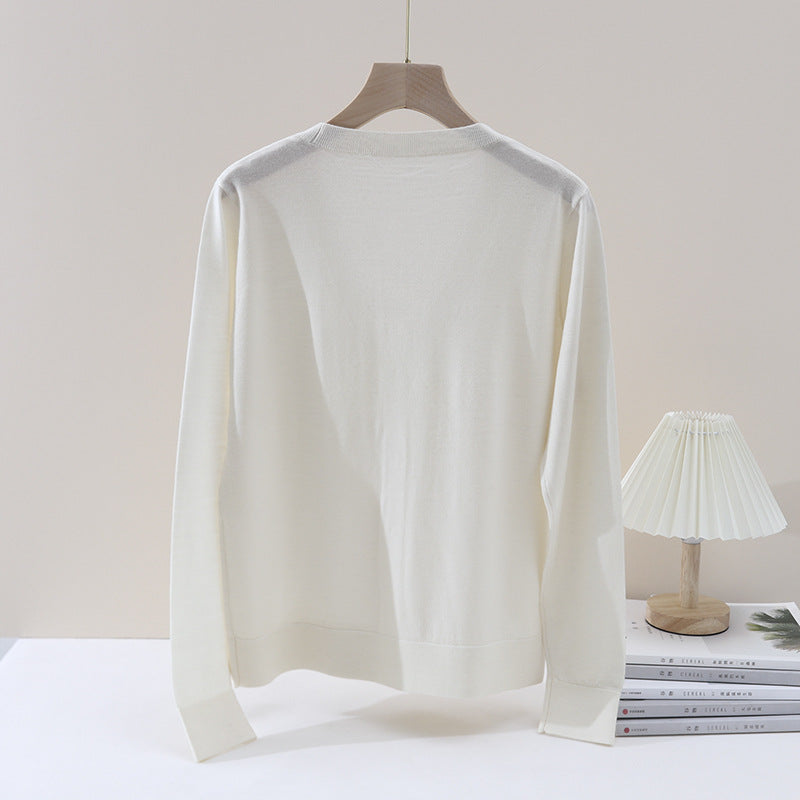 Damen Feiner V‑Ausschnitt-Cardigan aus leichtem Feinstrick mit Knopfleiste Echo Archiv