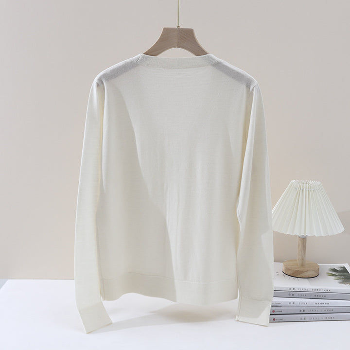 Damen Feiner V‑Ausschnitt-Cardigan aus leichtem Feinstrick mit Knopfleiste Echo Archiv