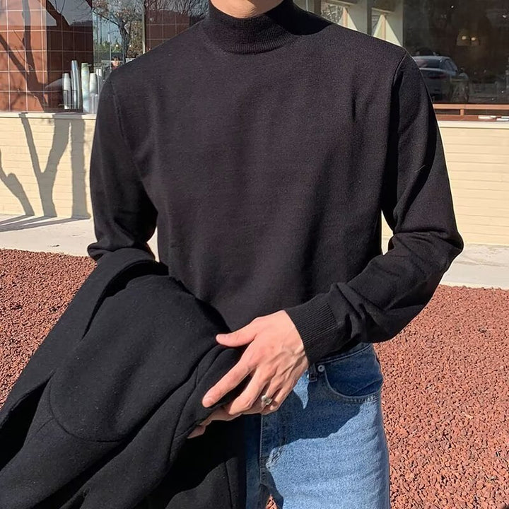 Herren Eleganter Pullover mit Mock-Neck Echoarchiv