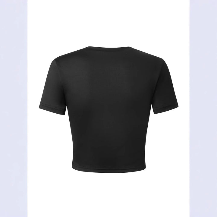 Damen Crop-T-Shirt mit motivierendem Schriftzug Echo Archiv