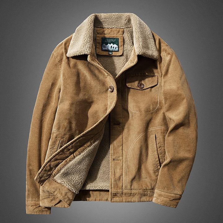 Herren Lässige Cordjacke mit Teddyfutter Echo Archiv