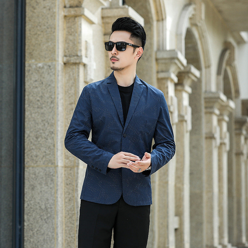 Herren Slim-Fit Sakko mit dezentem Allover‑Punktmuster Echoarchiv