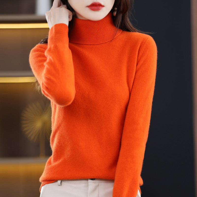 Damen Schmal geschnittener Rollkragenpullover aus kaschmirähnlichem Feinstrick mit softem Flor Echoarchiv