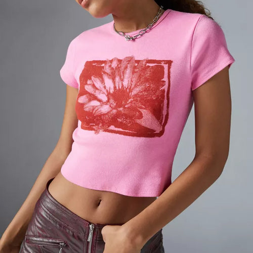Damen Crop-Top mit floralem Druckdesign Echo Archiv