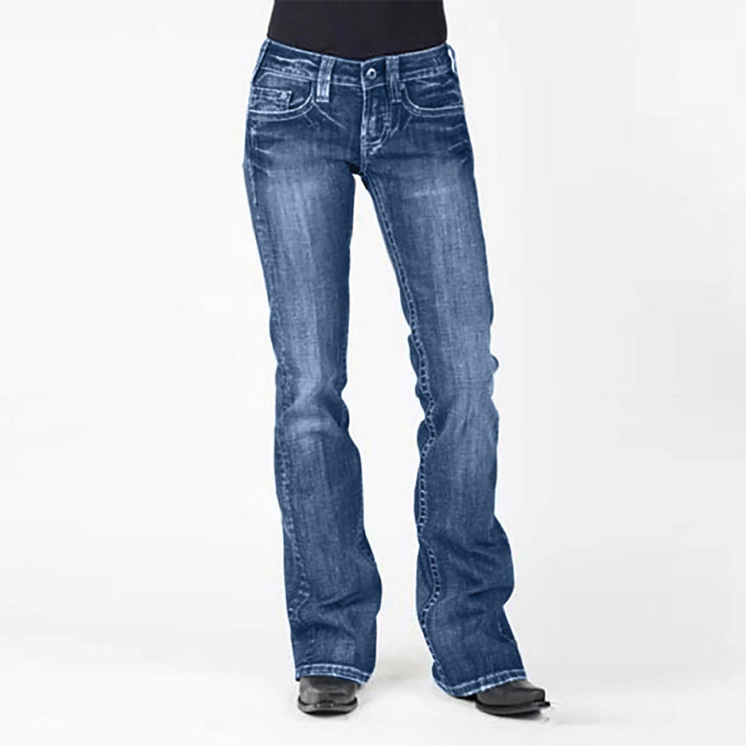 Damen elegante Bootcut JEchoarchivns mit hohem Bund und dezenter Waschung