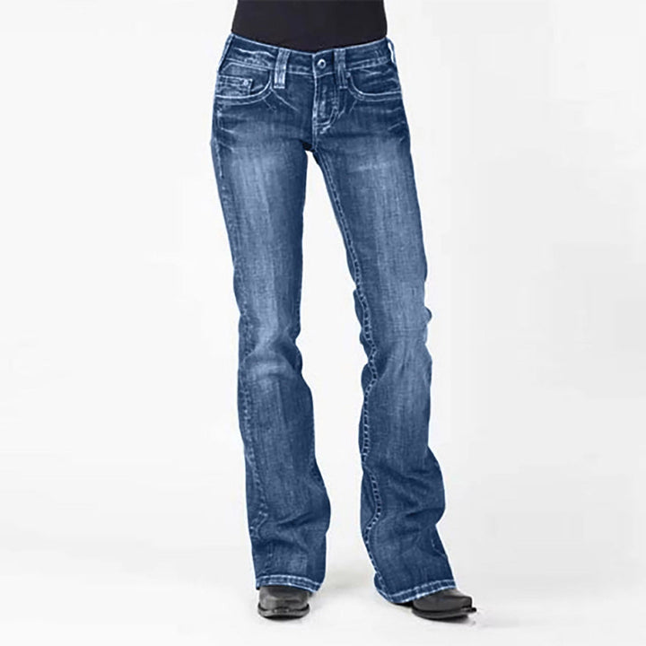 Damen elegante Bootcut JEchoarchivns mit hohem Bund und dezenter Waschung