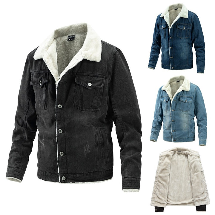 Herren Jeansjacke mit Teddyfutter und Hemdkragen Echoarchiv