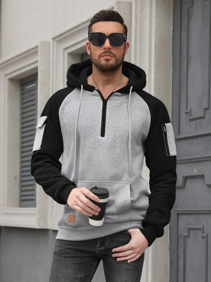 Herren Modischer Kapuzenpullover mit praktischen Reißverschluss-Details und sportlichem Schnitt Echoarchiv
