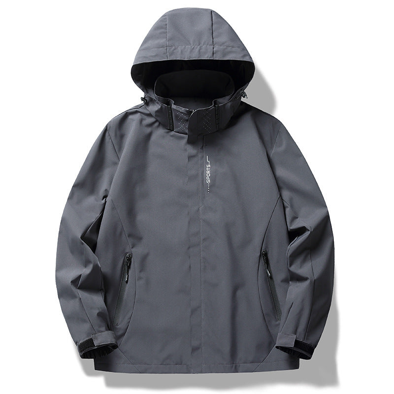 Herren wind- und wasserabweisende Softshell-Kapuzenjacke mit verdeckter Reißverschlussblende Echo Archiv