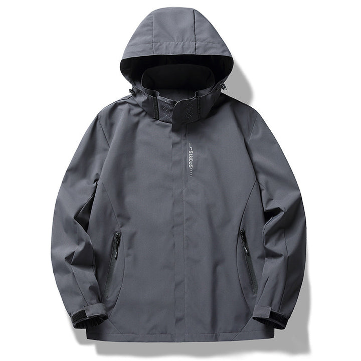 Herren wind- und wasserabweisende Softshell-Kapuzenjacke mit verdeckter Reißverschlussblende Echo Archiv