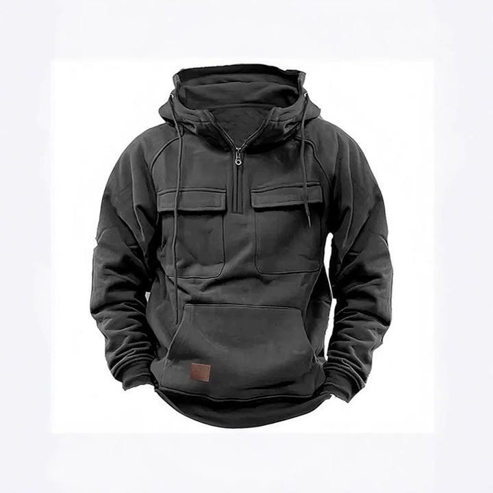 Herren Sportlicher Kapuzenpullover im Utility-Stil mit praktischen Taschen Echoarchiv