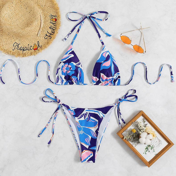 Damen Triangel-Bikini mit traumhaftem Blumendesign und raffinierten Schnürdetails Echo Archiv