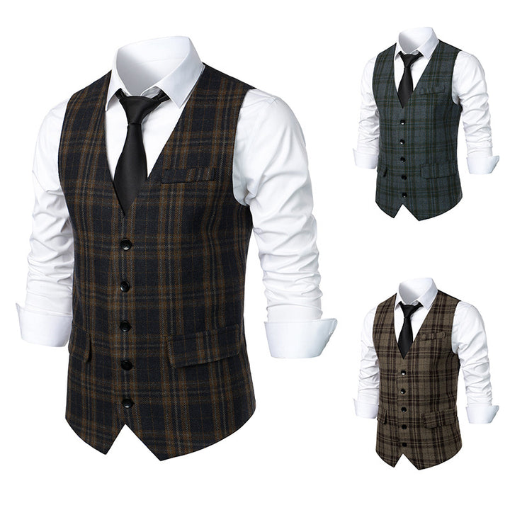 Herren klassische Karoveste mit elegante Schnitt und praktischen Taschen Echoarchiv