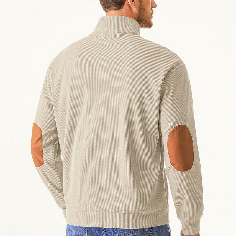 Herren hochfunktioneller Sweatpullover mit Stehkragen und praktischer Kängurutasche Echoarchiv