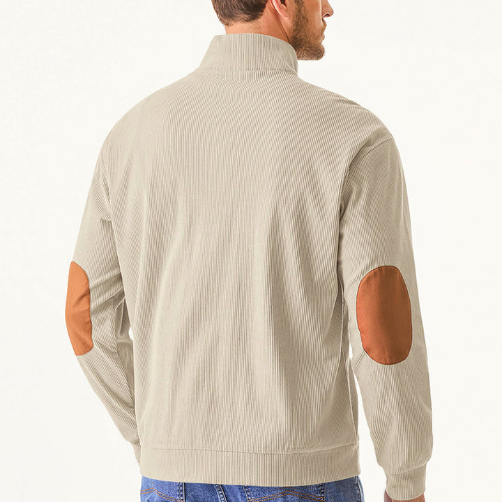 Herren hochfunktioneller Sweatpullover mit Stehkragen und praktischer Kängurutasche Echoarchiv