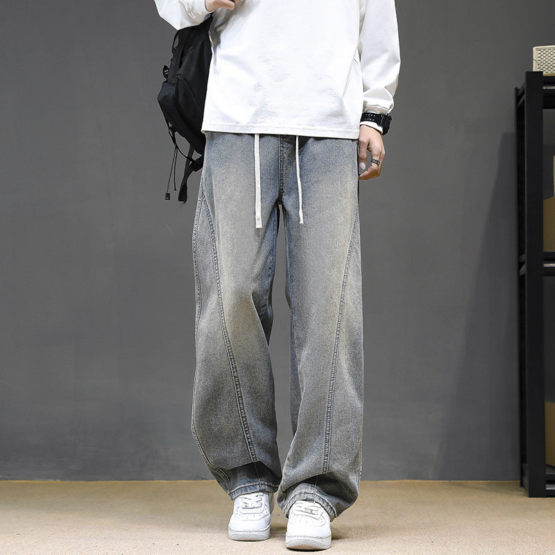 Herren Weitgeschnittene Jeanshose mit elastischem Bund und modernem Design Echoarchiv