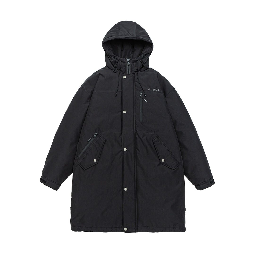 Herren Warmer winddichter Parka mit Kapuze, Steppfutter und Fronttaschen Echoarchiv
