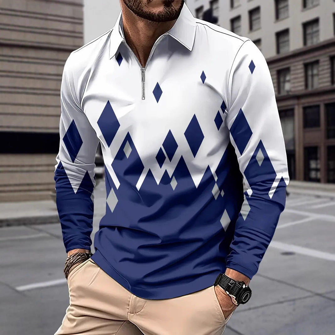 Herren stylisches Langarmshirt mit modernem Karomuster Echoarchiv