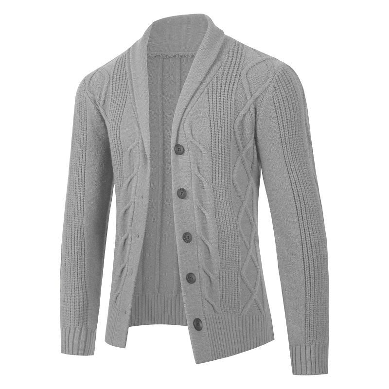Herren Kabelstrick-Cardigan mit Schalkragen und Knopfleiste Echo Archiv