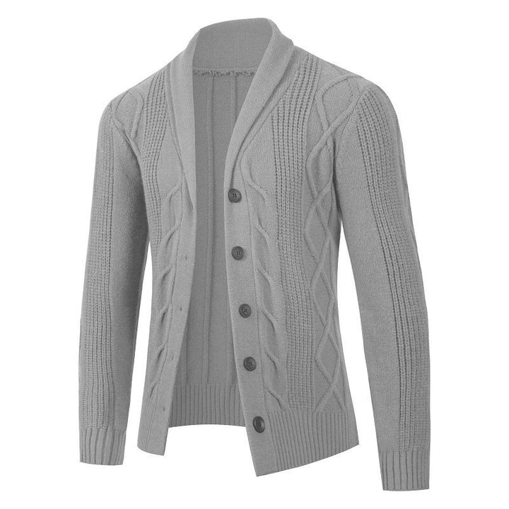 Herren Kabelstrick-Cardigan mit Schalkragen und Knopfleiste Echo Archiv