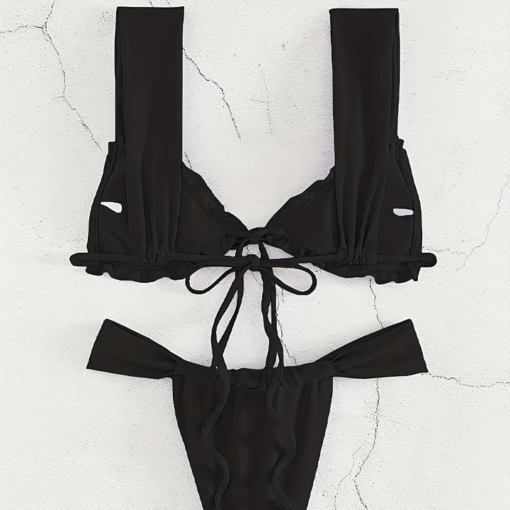 Damen Triangel-Bikini mit verstellbarem Bindeband und modischem Design Echo Archiv