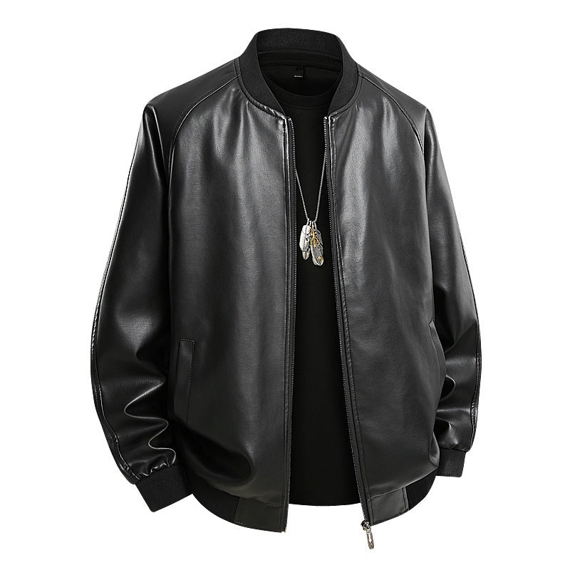 Herren Modische Leder Bomberjacke Echo Archiv