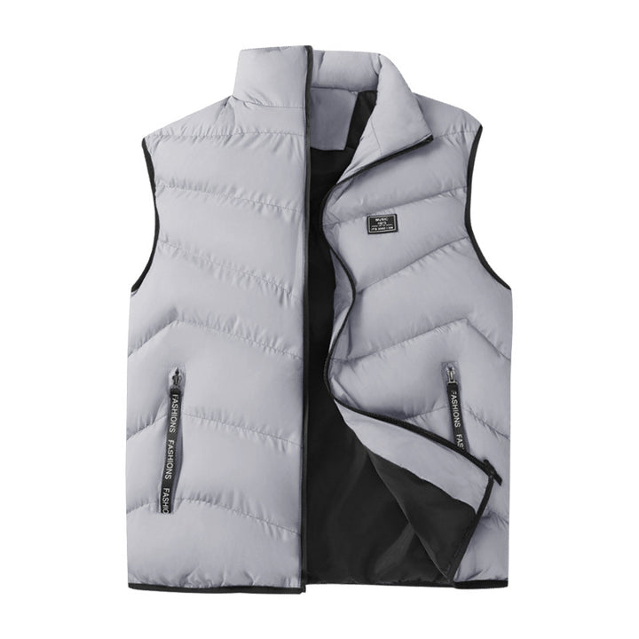 Herren Packbare Microfaser‑Steppweste mit Thermoisolierung, hohem Kragen und sicheren Ziptaschen – Marzano