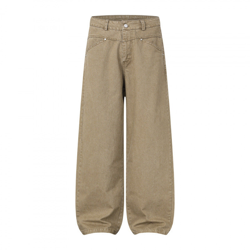 Damen Weite Highwaist Balloon-Jeanshose aus robustem Denim mit elastischem Knöchelsaum Echo Archiv