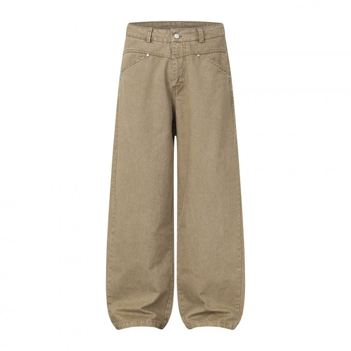 Damen Weite Highwaist Balloon-Jeanshose aus robustem Denim mit elastischem Knöchelsaum Echo Archiv
