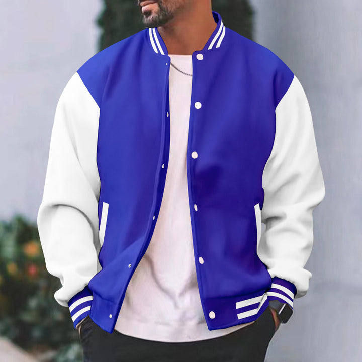 Herren Collegejacke mit kontrastierenden Ärmeln und klassischen Bündchen Echoarchiv