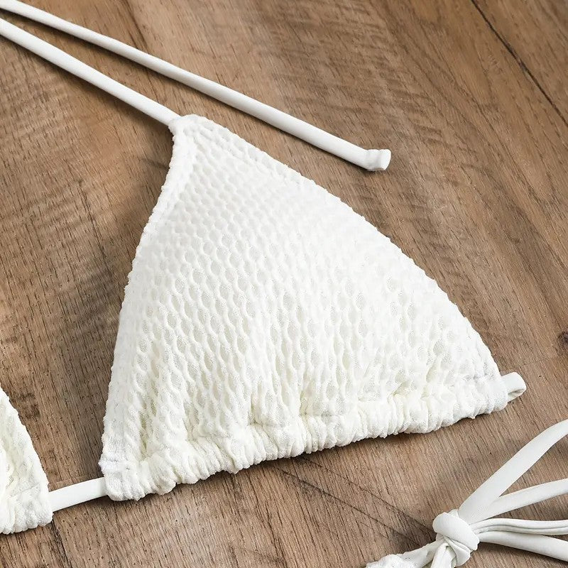 Damen Mesh-Badeanzug mit gebundenem Oberteil und hohem Bund Echo Archiv