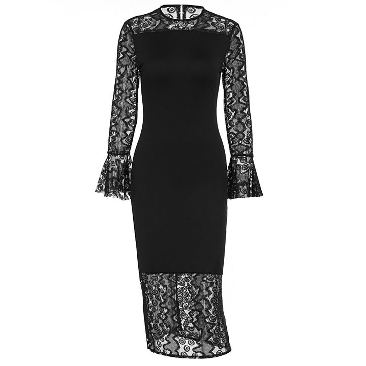 Damen elegantes Spitzenkleid mit weitem Arm und fließendem Saum Echo Archiv