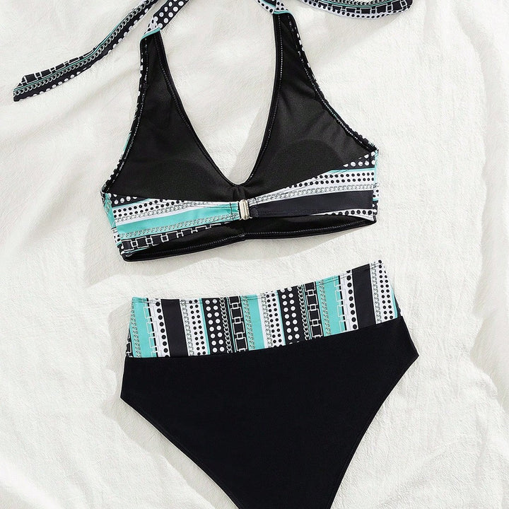 Damen Hochtailliertes Bikini-Set mit modischem Wickel-Oberteil Echo Archiv