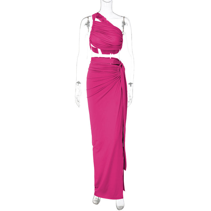 Damen Elegantes Wickelkleid mit asymmetrischem Ausschnitt Echo Archiv