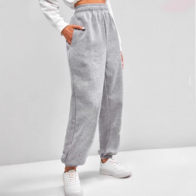 Damen nan hochgeschnittene Relax-Fit Jogginghose mit elastischem Bund, Seitentaschen und gerafften Beinbündchen Echo Archiv