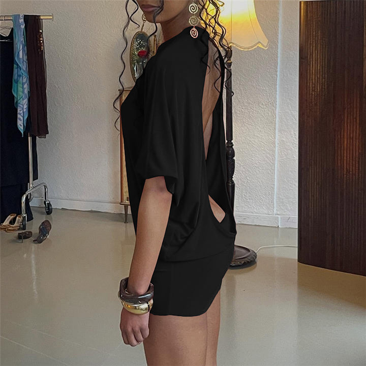 Damen figurbetontes Kurzarmshirt mit raffiniertem Schnitt und elastischem Material Echo Archiv