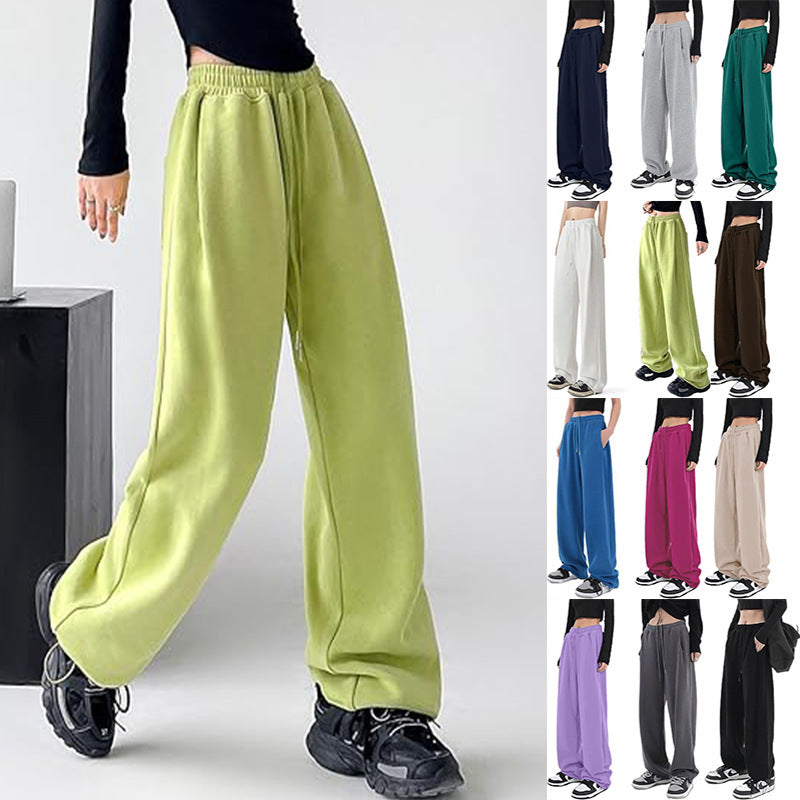 Damen nan lockerfallende Palazzohose aus Sweat mit hochgeschnittenem Komfortbund, Tunnelzug und seitlichen Eingrifftaschen Echo Archiv