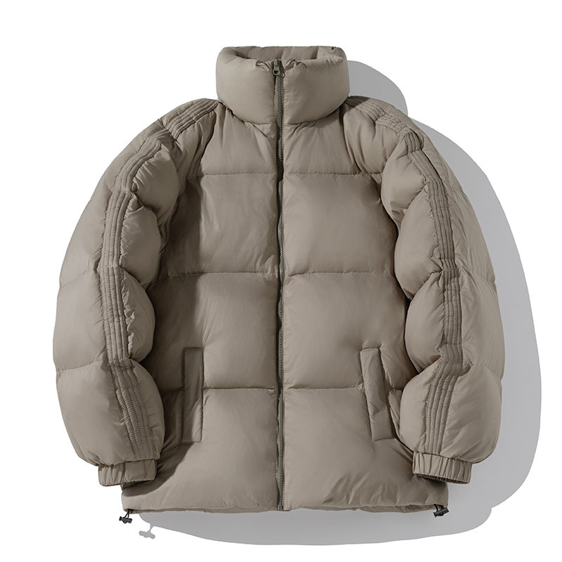 Unisex Oversize-Pufferjacke mit hohem Stehkragen, seitlichen Armreißverschlüssen und Kordelzug Echo Archiv