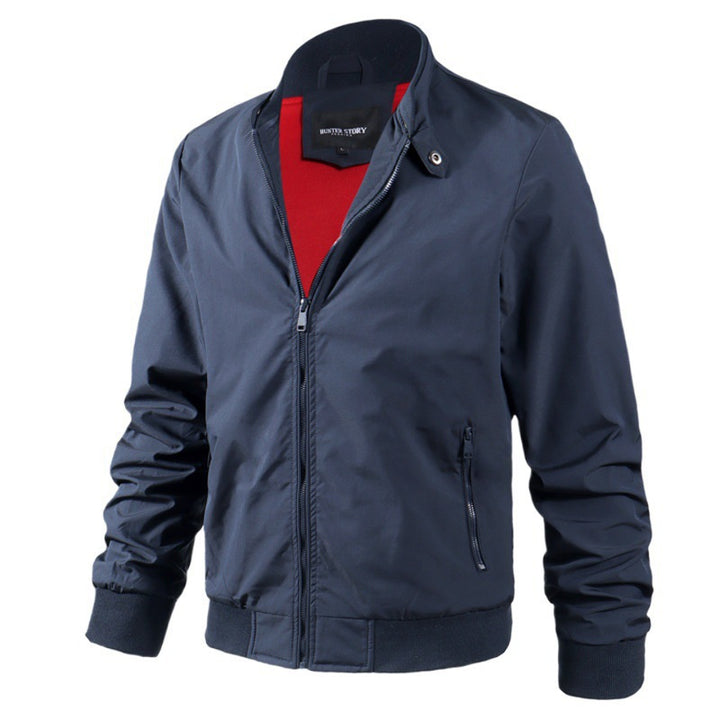 Herren Aviator-inspirierte Windbreaker-Bomberjacke mit Stehkragen und Mesh-Innenfutter Echoarchiv