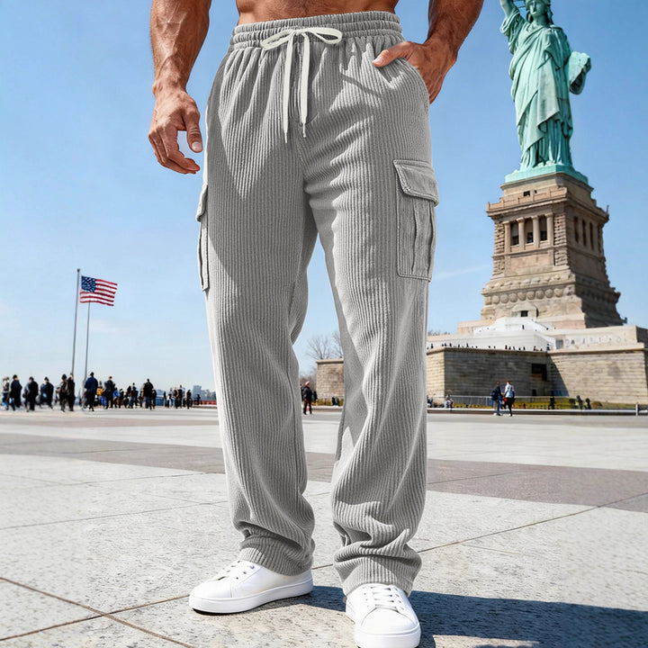 Herren nan gerippte Cargo-Jogginghose mit elastischem Tunnelzugbund und seitlichen Pattentaschen Echo Archiv