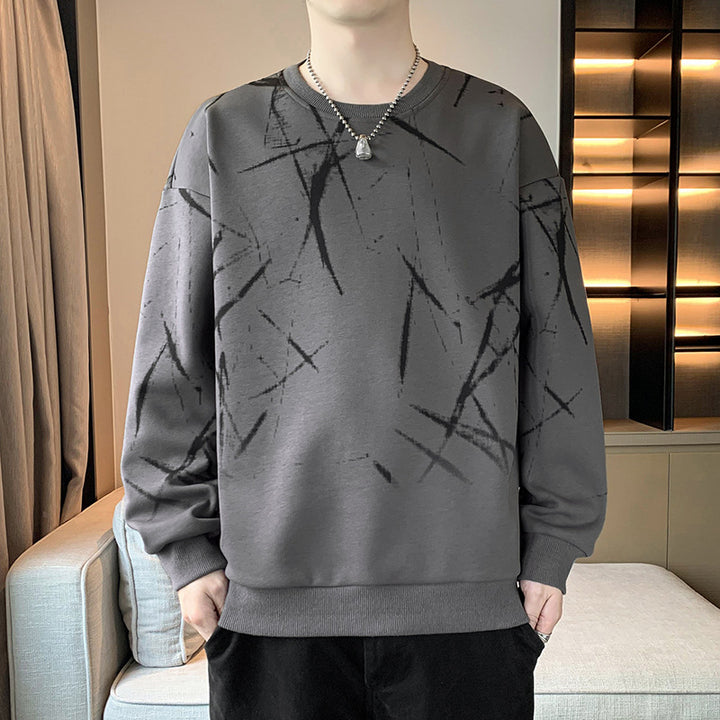 Herren Sweatshirt mit abstraktem Print, Rundhalsausschnitt und relaxed Fit Echo Archiv